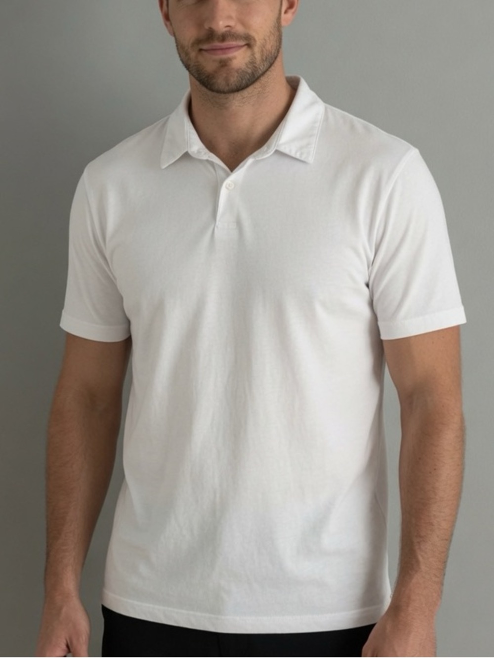 MOTT & BOW Men’s Pima Cotton White Polo Shirt for Men Size Large